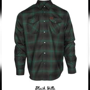Dixxon Men's Medium Black Hills Sturgis Green&Black Flannel New In Bag With Tag